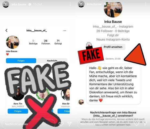 „Bauer sucht Frau“-Star Inka Bause warnt vor diesem Fake-Profil auf Instagram! Foto: Instagram.com/inka.bause/