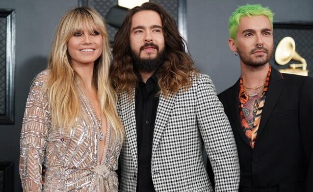 Heidi Klum mit Ehemann Tom Kaulitz (Mitte) und Bill Kaulitz. Foto: Imago / Starface