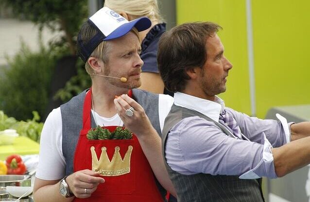 Markus Schöffl (rechts) mit Sänger Ross Anthony 2011 im ZDF-Fernsehgarten. Foto: Getty Images / Peter Bischoff