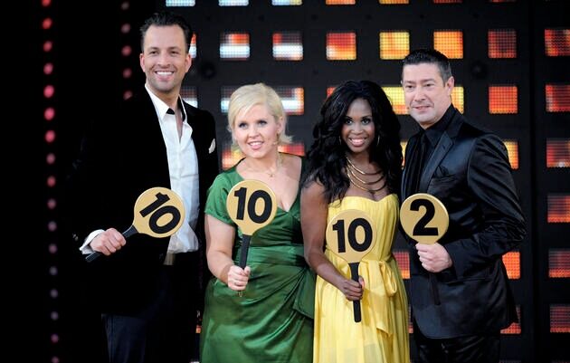 2012 saßen Roman Frieling, Maite Kelly, Motsi Mabuse und Joachim Llambi in der Jury (von links). Foto: Getty Images / Peter Wafzig