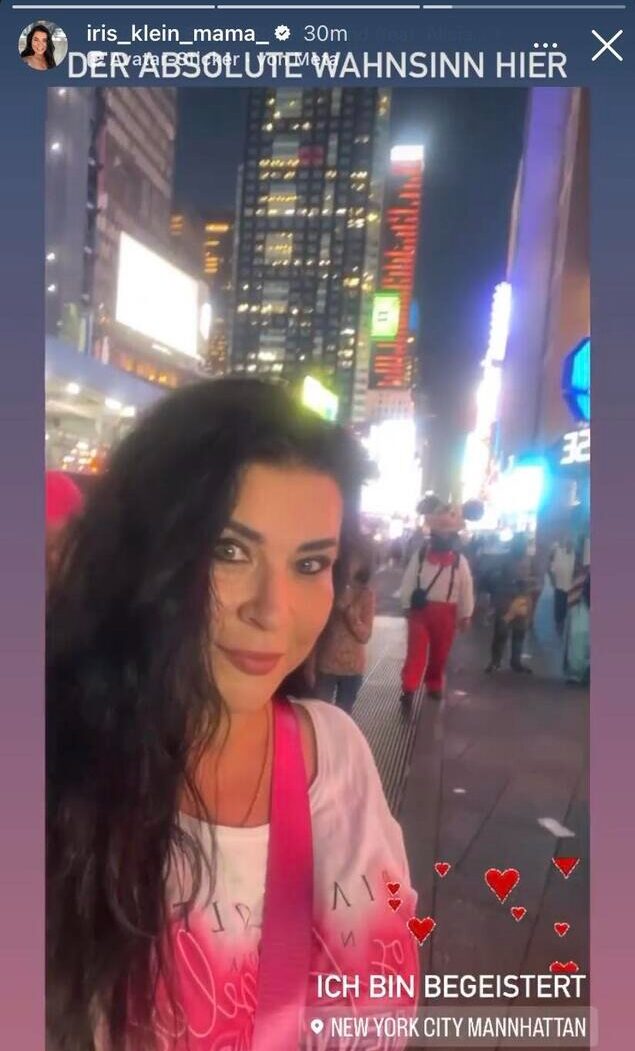 Iris Klein in New York. Foto: Iris Klein auf Instagram