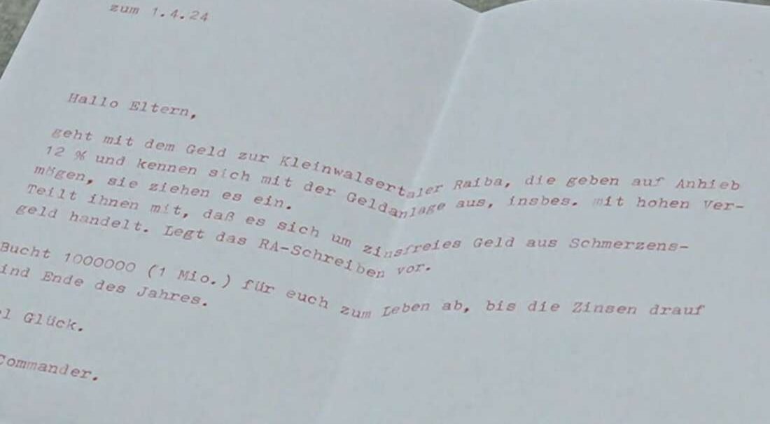 Das ist eine der weniger schlimmen Nachrichten, die Florian in seinem Briefkasten findet. © Screenshot / RTL+ / RTLZWEI